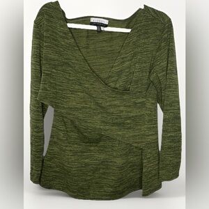 Eloquii Green Wrap Top